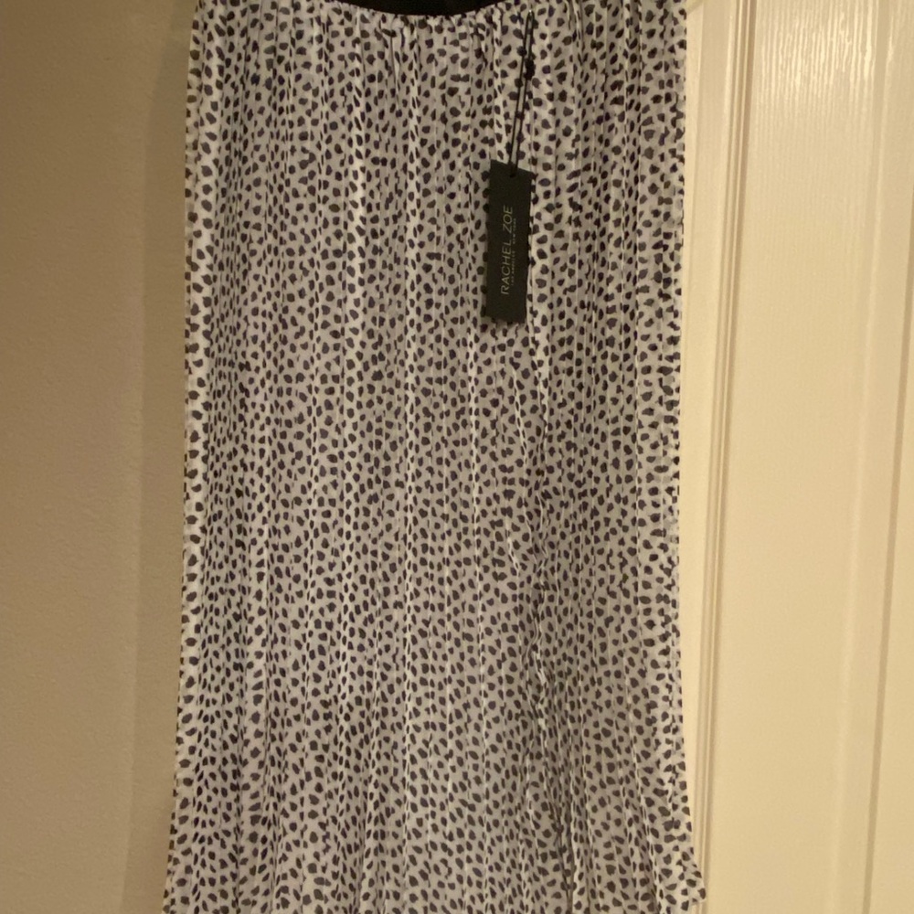Rachel Zoe Black and White Pleated Maxi Skirt